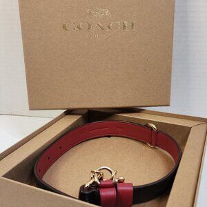 COACH Dog Pet Collar Large New Boxed DARK KHAKI SADDLE CH154 21”